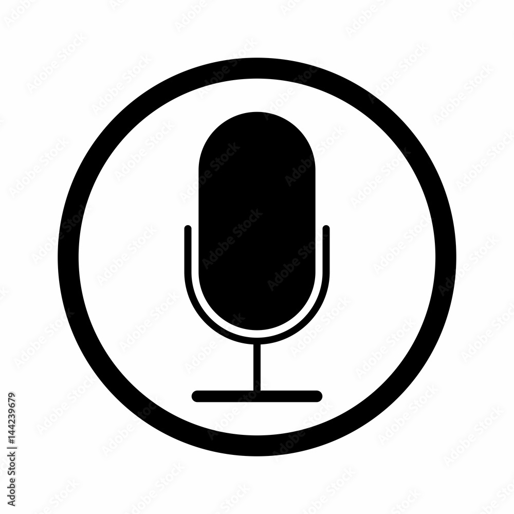 Microphone sign vector design isolated on white background Microphone sign vector design isolated on white background