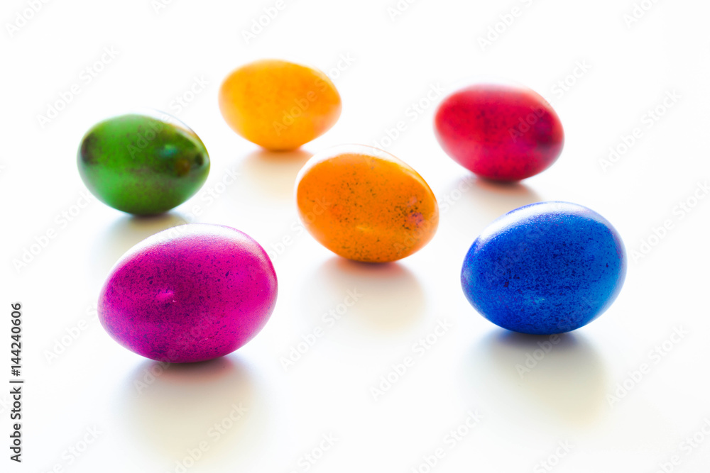 easter painted eggs on white background easter painted eggs on white background