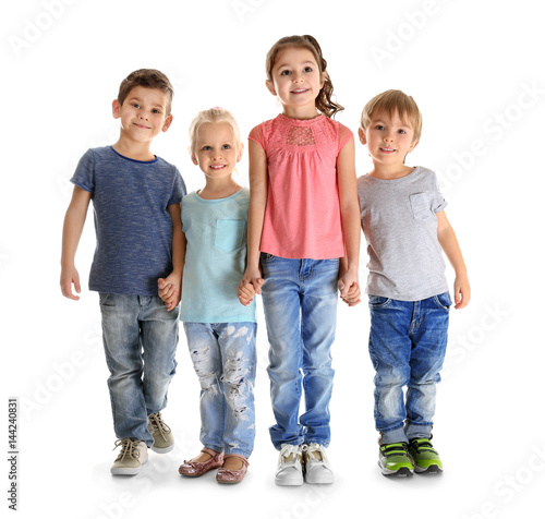 Cute little children on whi...