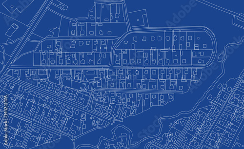 Abstract map. Urban city top view. Vector blueprint.