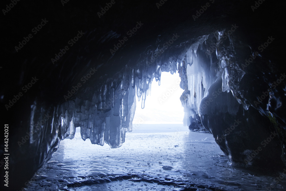 ice cave, Lake Baikal. Winter landscape