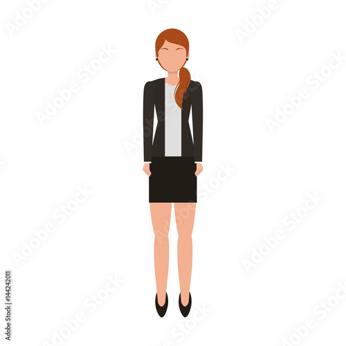 businesswoman avatar character icon vector illustration design