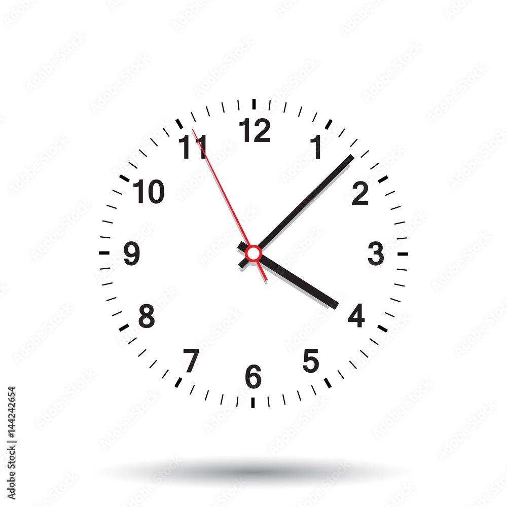 Clock icon vector illustration. Office clock on isolated background. Clock icon vector illustration. Office clock on isolated background.
