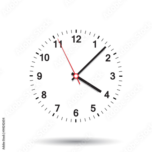 Clock icon vector illustration. Office clock on isolated background.