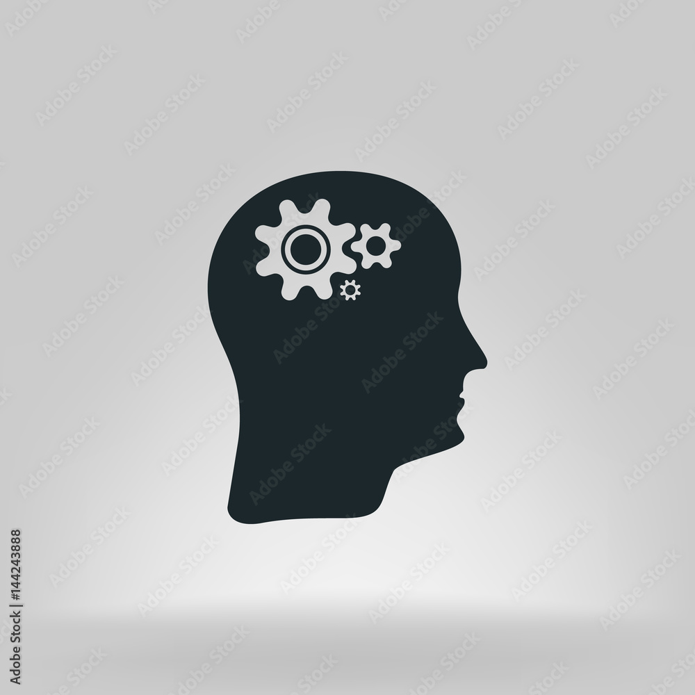 Brain Gears vector icon Brain Gears vector icon