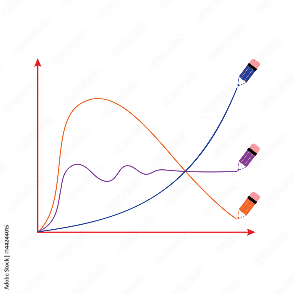 The stylized vector image of a graphical economic The stylized vector image of a graphical economic