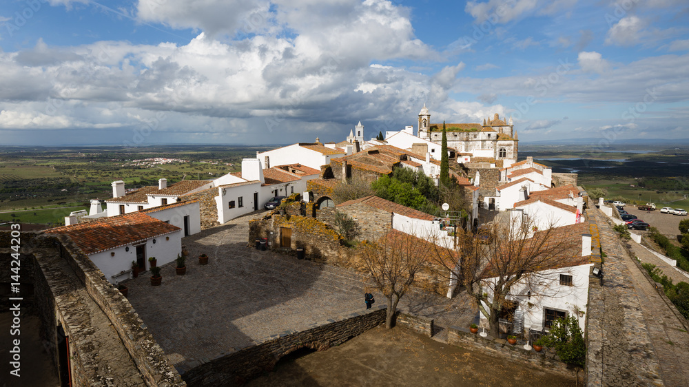 City of Monsaraz, Reguengos de Monsaraz, Portugal, against blue sky