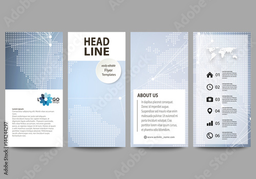 Konstfotografi The minimalistic abstract vector illustration of the editable layout of four modern vertical banners, flyers design business templates
