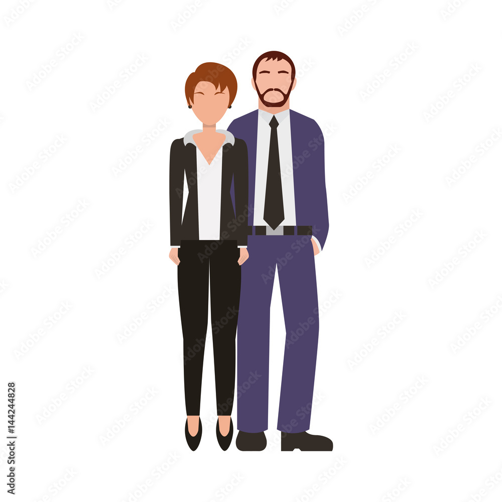 business couple avatars characters icon vector illustration design business couple avatars characters icon vector illustration design