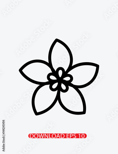 Jasmine flower icon, Vector