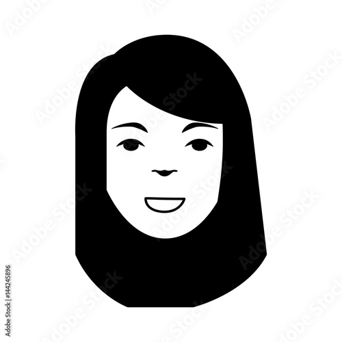 head woman character icon vector illustration design