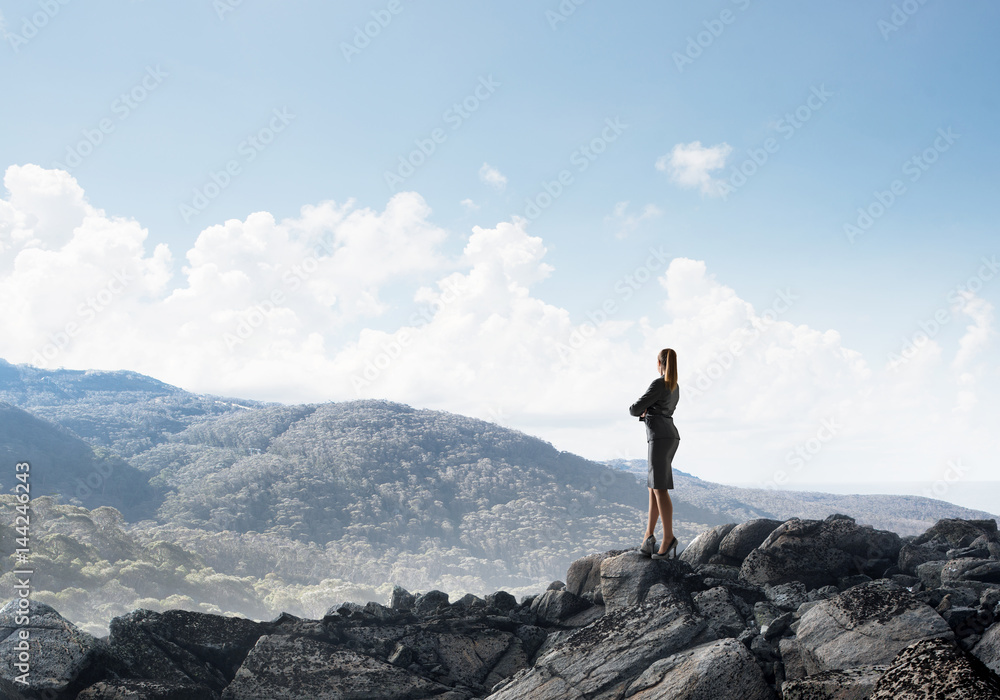 Fototapeta premium Achieving top of success