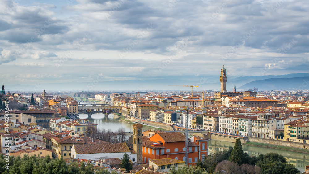 The cloudy sky over Florence, Tuscany, Italy