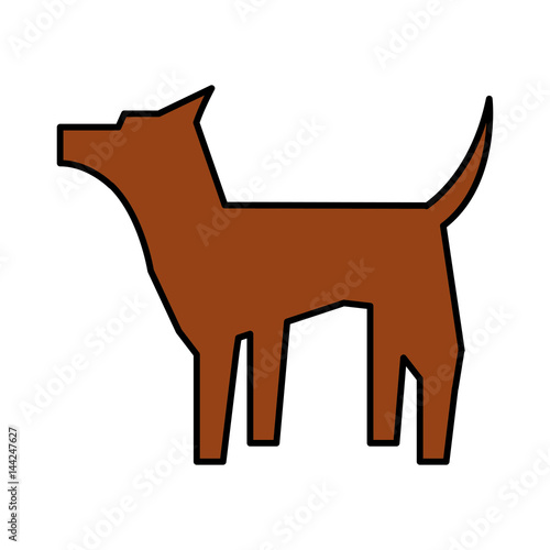 pet dog mascot silhouette vector illustration design