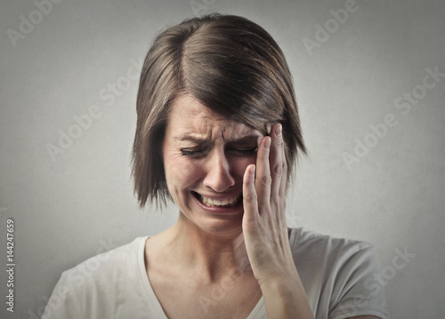 Photo Desperate woman crying