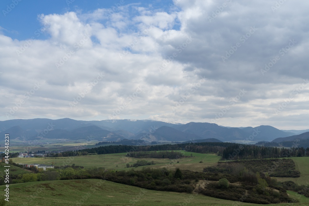 Meadow with the view to the Zilina city. Slovakia Meadow with the view to the Zilina city. Slovakia
