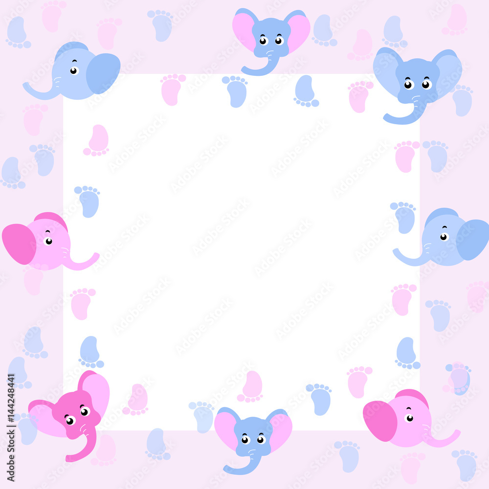 baby seamless pattern frame