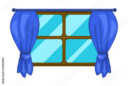 cartoon window with curtains vector symbol icon design.