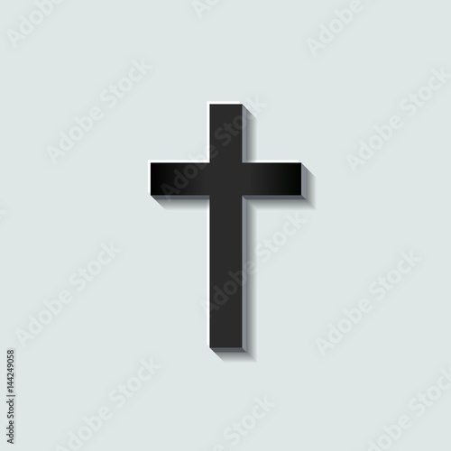 black 3d vector cross isolated 