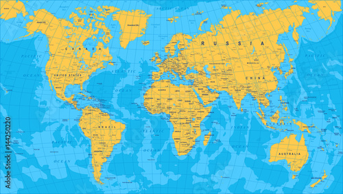 Fototapeta Naklejka Na Ścianę i Meble -  Colored World Map