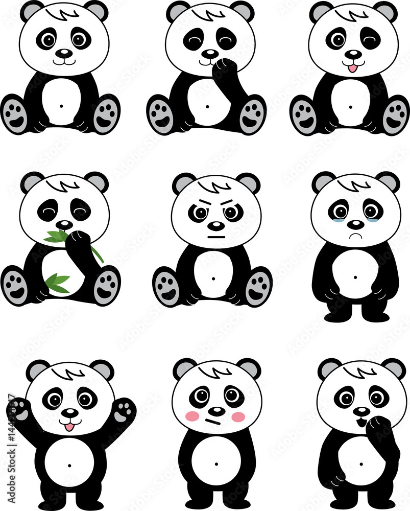 Cute panda set emotions Cute panda set emotions