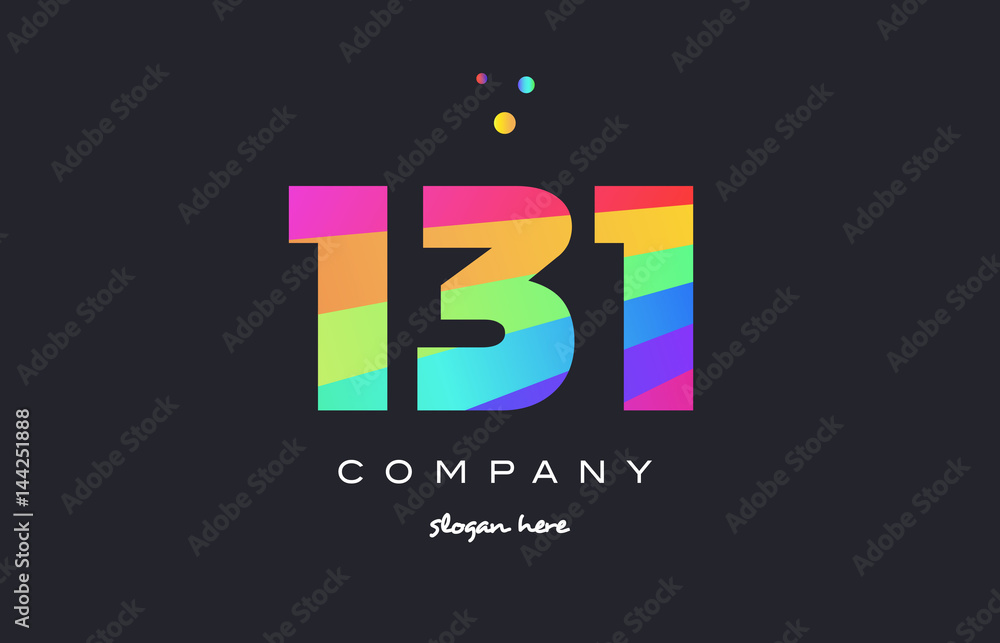 131 colored rainbow creative number digit numeral logo icon 131 colored rainbow creative number digit numeral logo icon