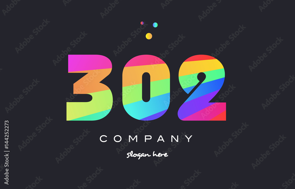 302 colored rainbow creative number digit numeral logo icon 302 colored rainbow creative number digit numeral logo icon