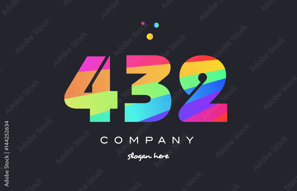 432 colored rainbow creative number digit numeral logo icon 432 colored rainbow creative number digit numeral logo icon