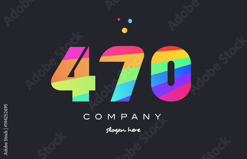 470 colored rainbow creative number digit numeral logo icon