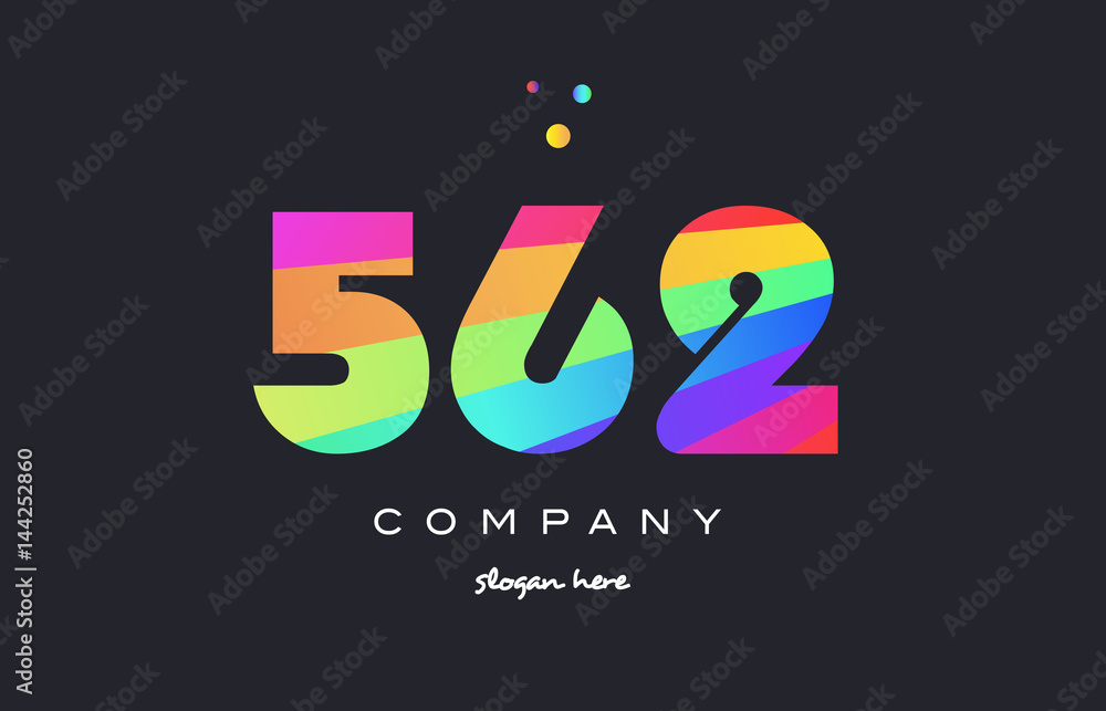 562 colored rainbow creative number digit numeral logo icon 562 colored rainbow creative number digit numeral logo icon