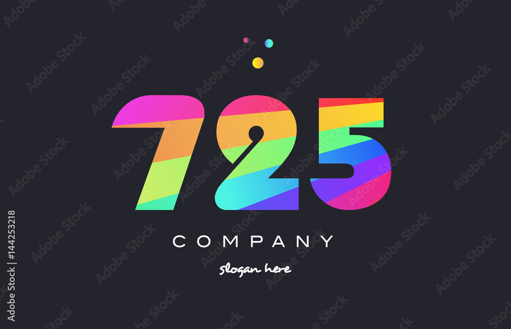 725 colored rainbow creative number digit numeral logo icon 725 colored rainbow creative number digit numeral logo icon
