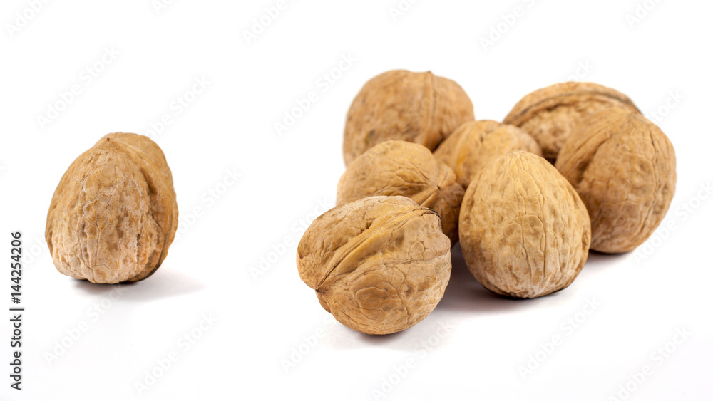 walnuts in shell isolated on white background walnuts in shell isolated on white background