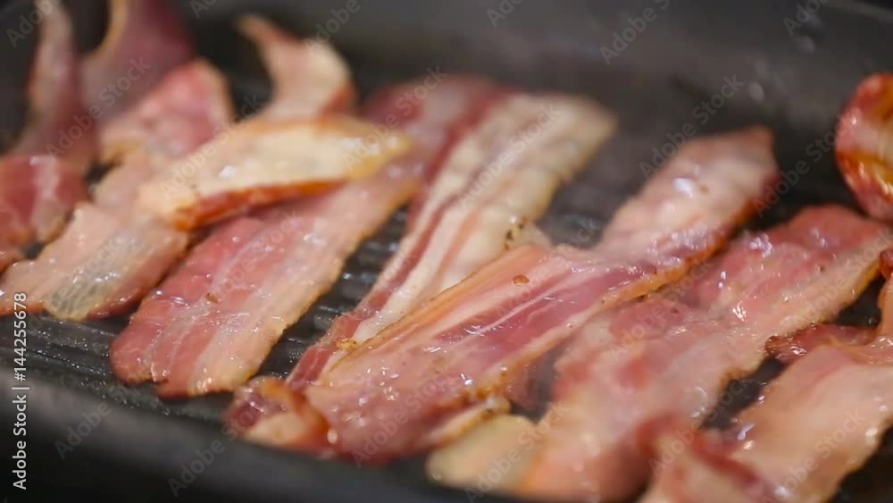 Bacon fry in a pan.