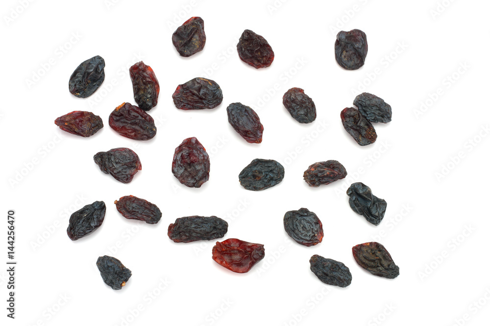 Organic dried Raisins isolated on white background Organic dried Raisins isolated on white background