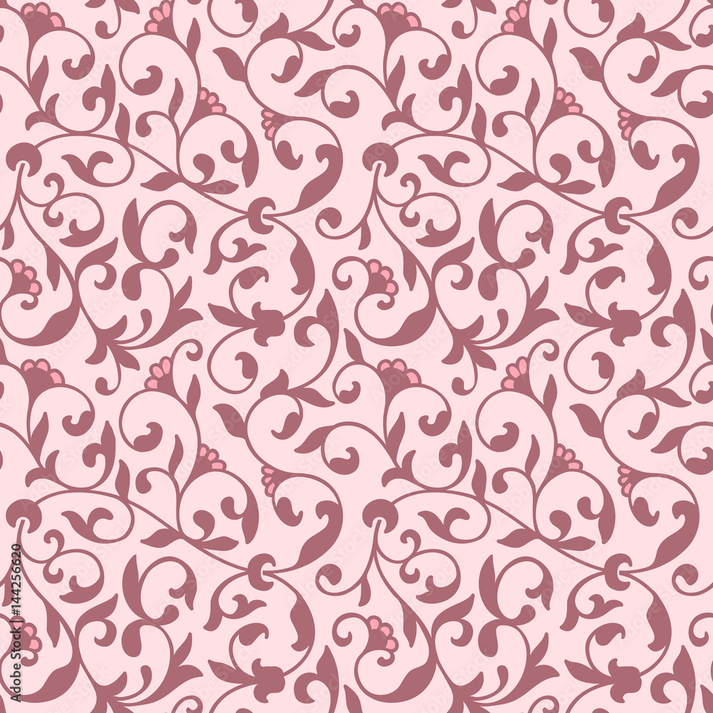 Fototapeta premium Vector flower seamless pattern background. Elegant texture for backgrounds. Classical luxury old fashioned floral ornament, seamless texture for wallpapers, textile, wrapping.
