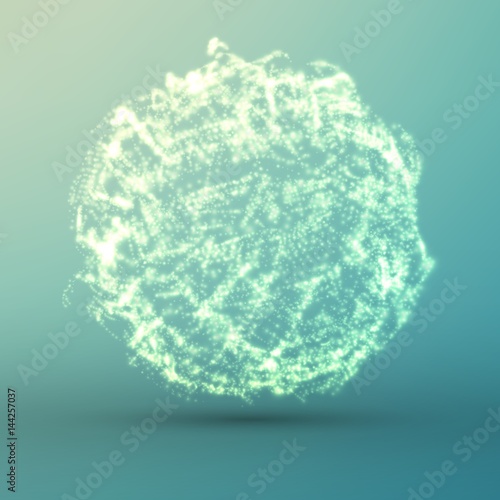Abstract vector light blue mesh background. Bio luminescence of colony. Futuristic style card. Elegant background for business presentations. Eps 10.