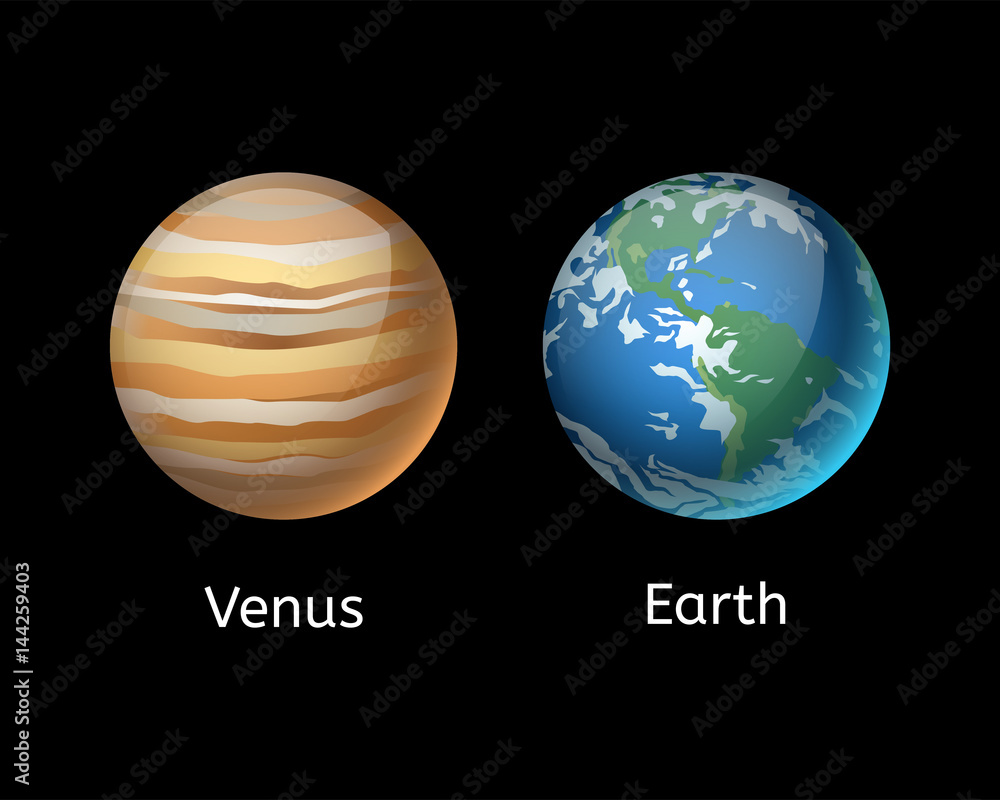 Obraz premium High quality venus system planet galaxy astronomy earth science globe orbit star vector illustration.