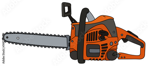 Orange chainsaw