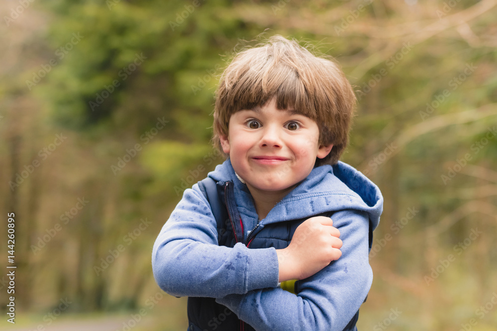 Outdoor portrait of cute young boy Outdoor portrait of cute young boy