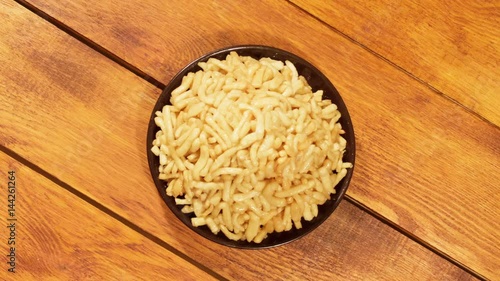 Traditional home oriental sweetness from flour with honey closeup.