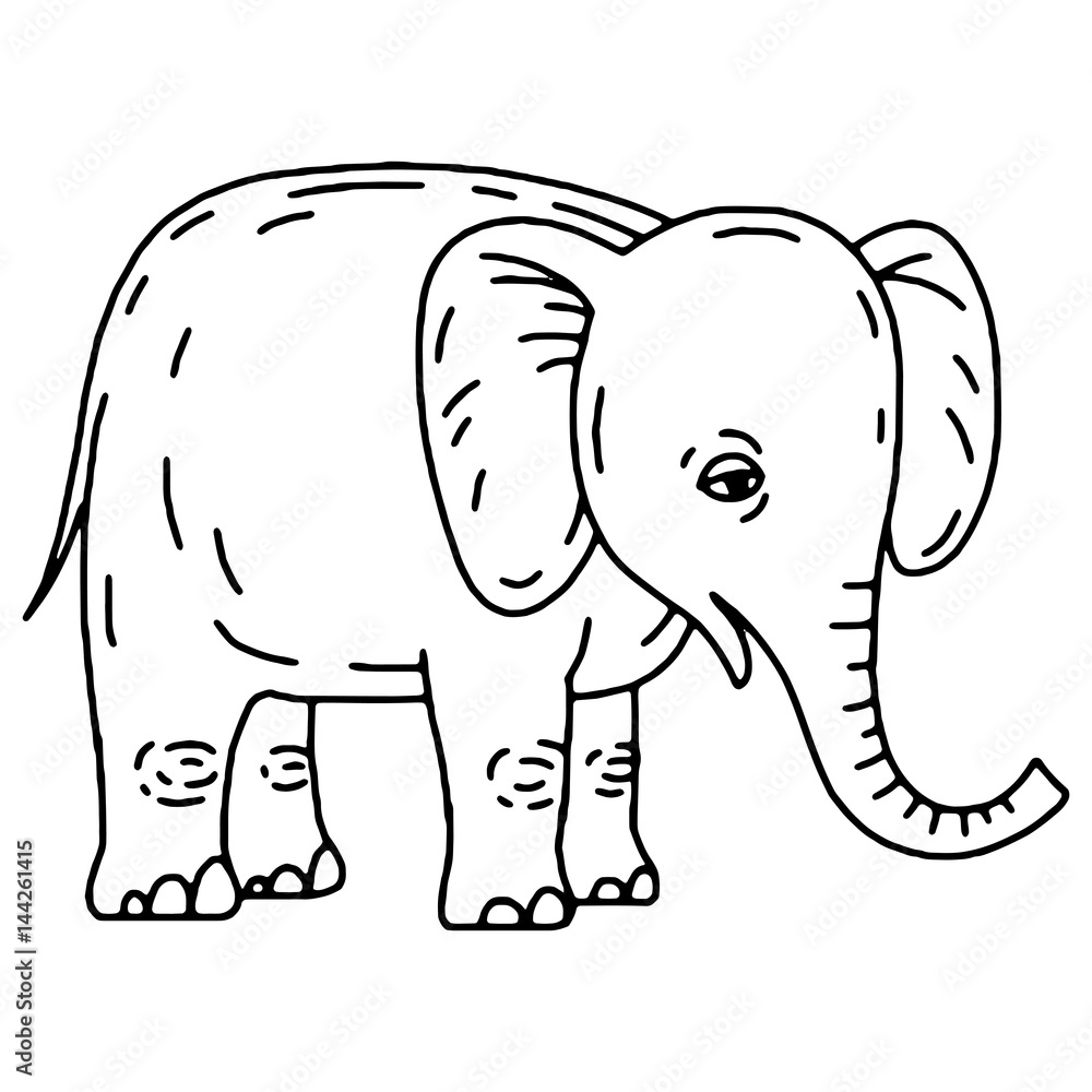 Obraz premium Cute elephant cartoon sitting