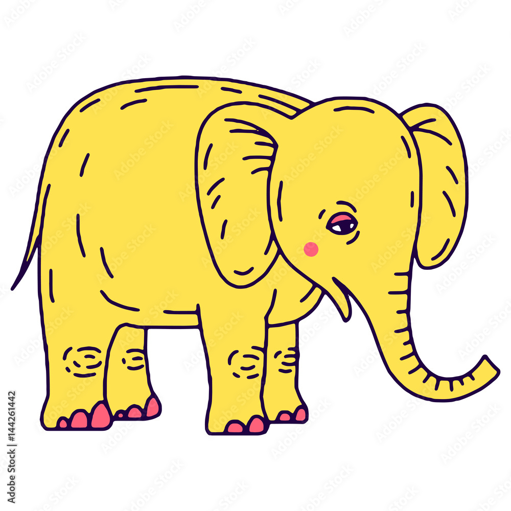 Obraz premium Cute elephant cartoon sitting