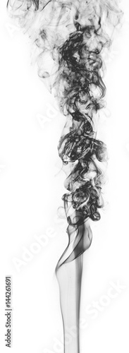 Black fantasy smoke on white background