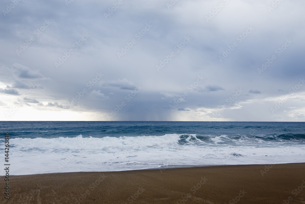 Storm and Rain over sea