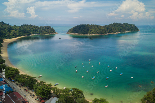 Aerial Shot/Photo - Clear blue sky and water at Pangkor Island, Malaysia