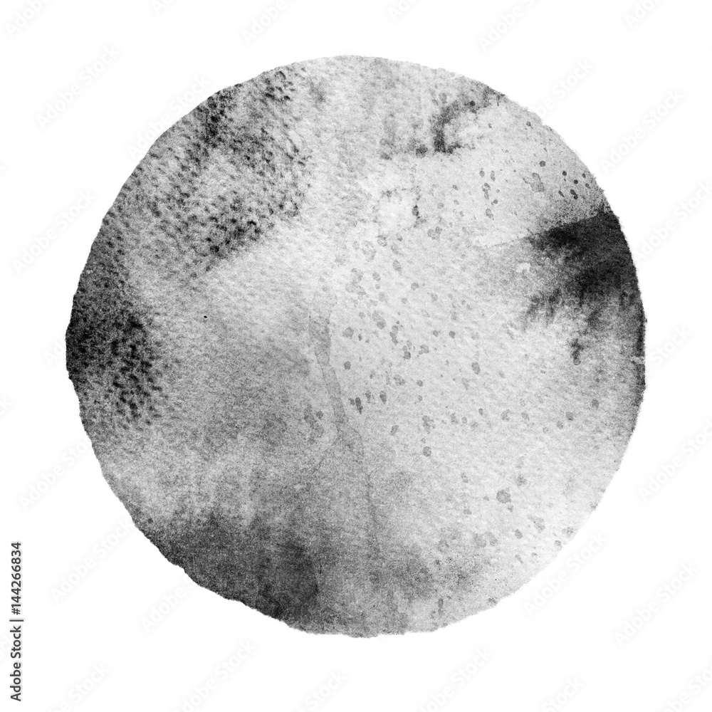 Fototapeta premium Watercolor neutral gray circle on white background