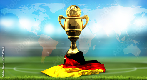 world map. Germany flag wit...
