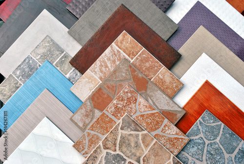 Various decorative tiles samples.