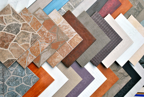 Various decorative tiles samples. photo