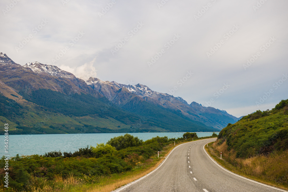 Glenorchy Queenstown road, New Zealand 